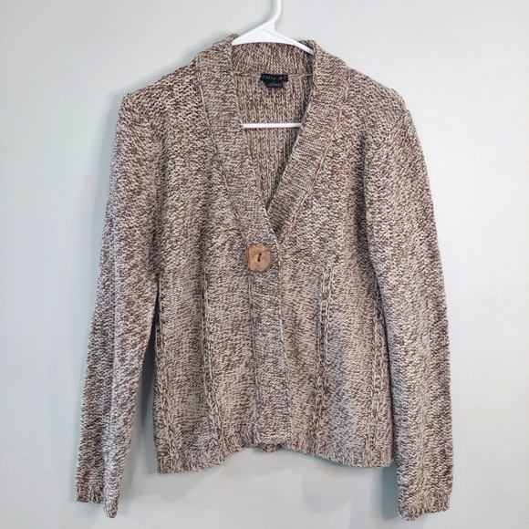 Tally Ho Sweaters - Tally-Ho cardigan sweater Medium Vintage brown tan knit snap front